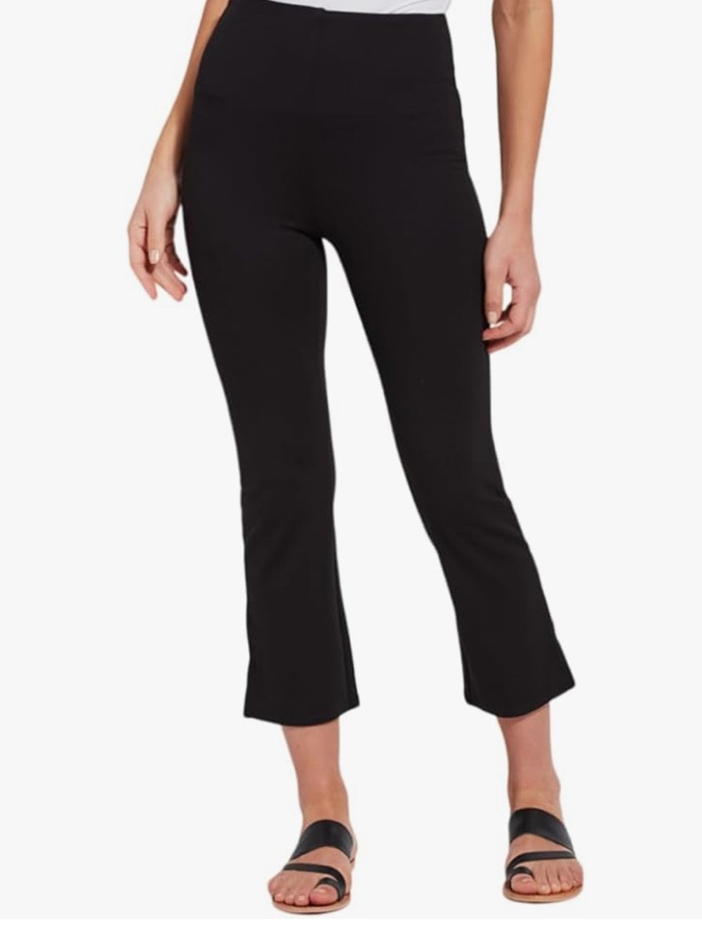 NWT‎ Lysse Size Small Cropped Kick Flare Pant Leggings Black Stretch 24” Inseam